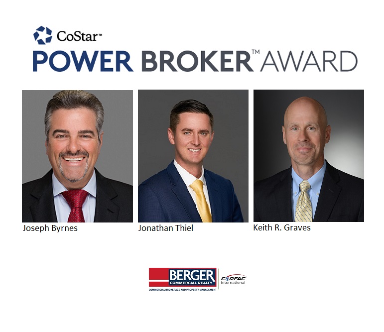 Berger Commercial Realty Recognized  With Multiple CoStar Power Broker Awards™