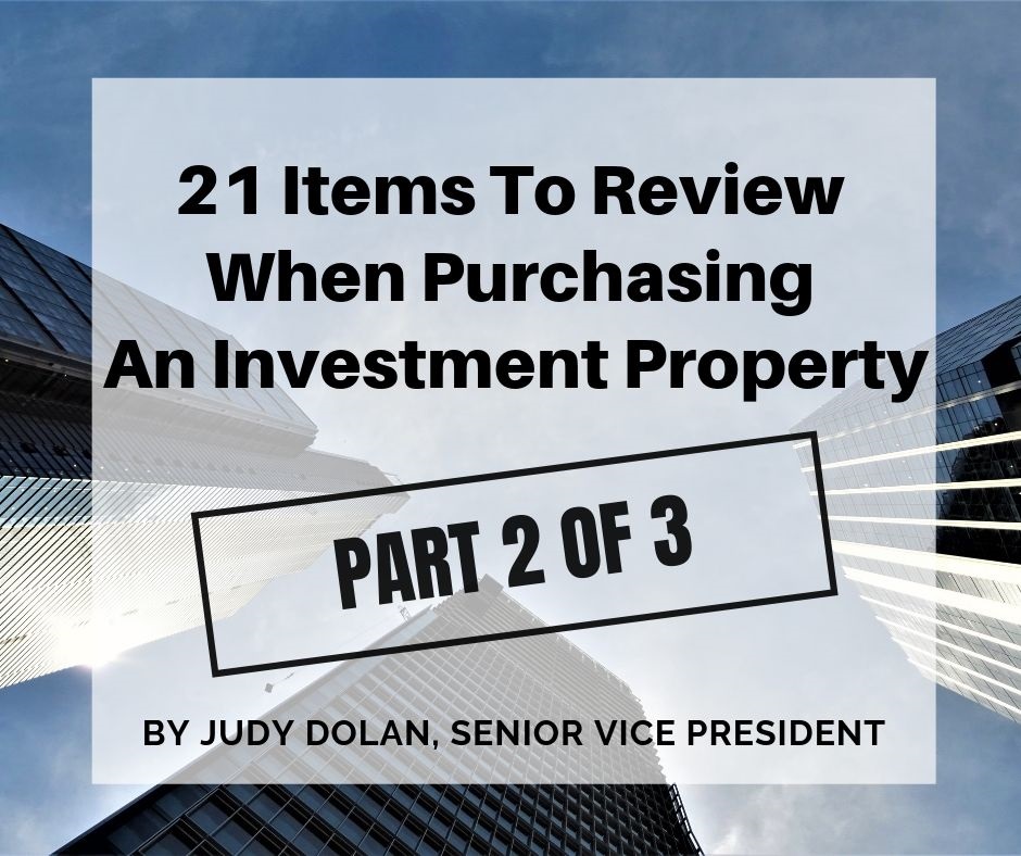 21 Items To Review When Purchasing An Investment Property-  Part 2