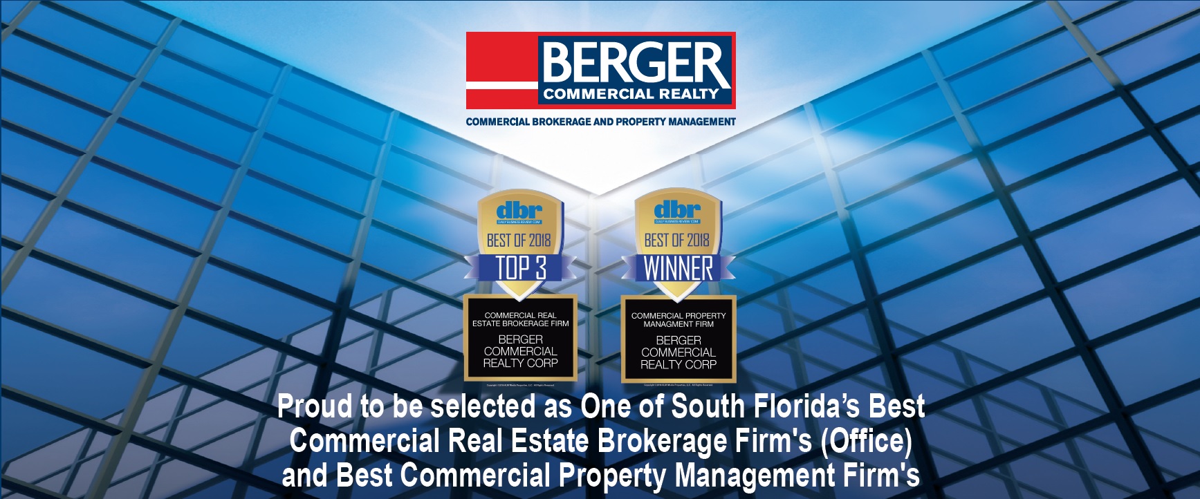 Thanks For Voting! Berger Commercial Realty Is #1 In The Daily Business Review