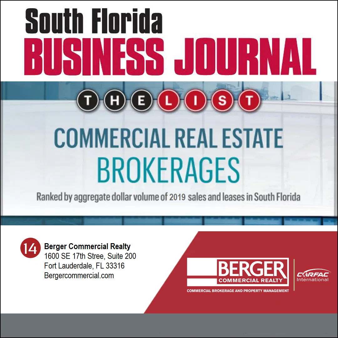 Top Commercial Real Estate Brokerages By the South Florida Business Journal