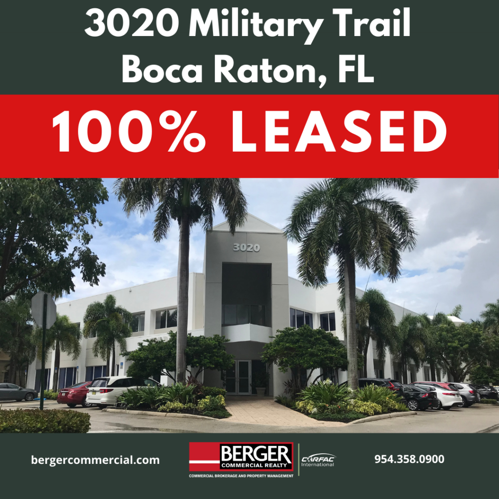 Berger Commercial Realty Represents Landlord in Boca Raton