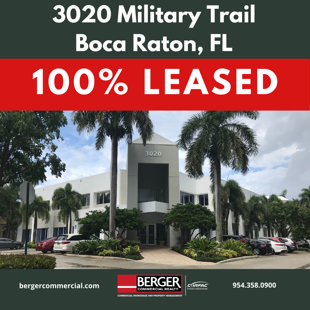 Berger Commercial Realty Executes Long Term Office Lease Deal In Boca Raton