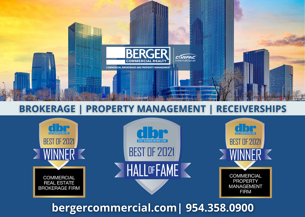 Thanks For Voting! Berger Commercial Realty Is #1 In The Daily Business Review