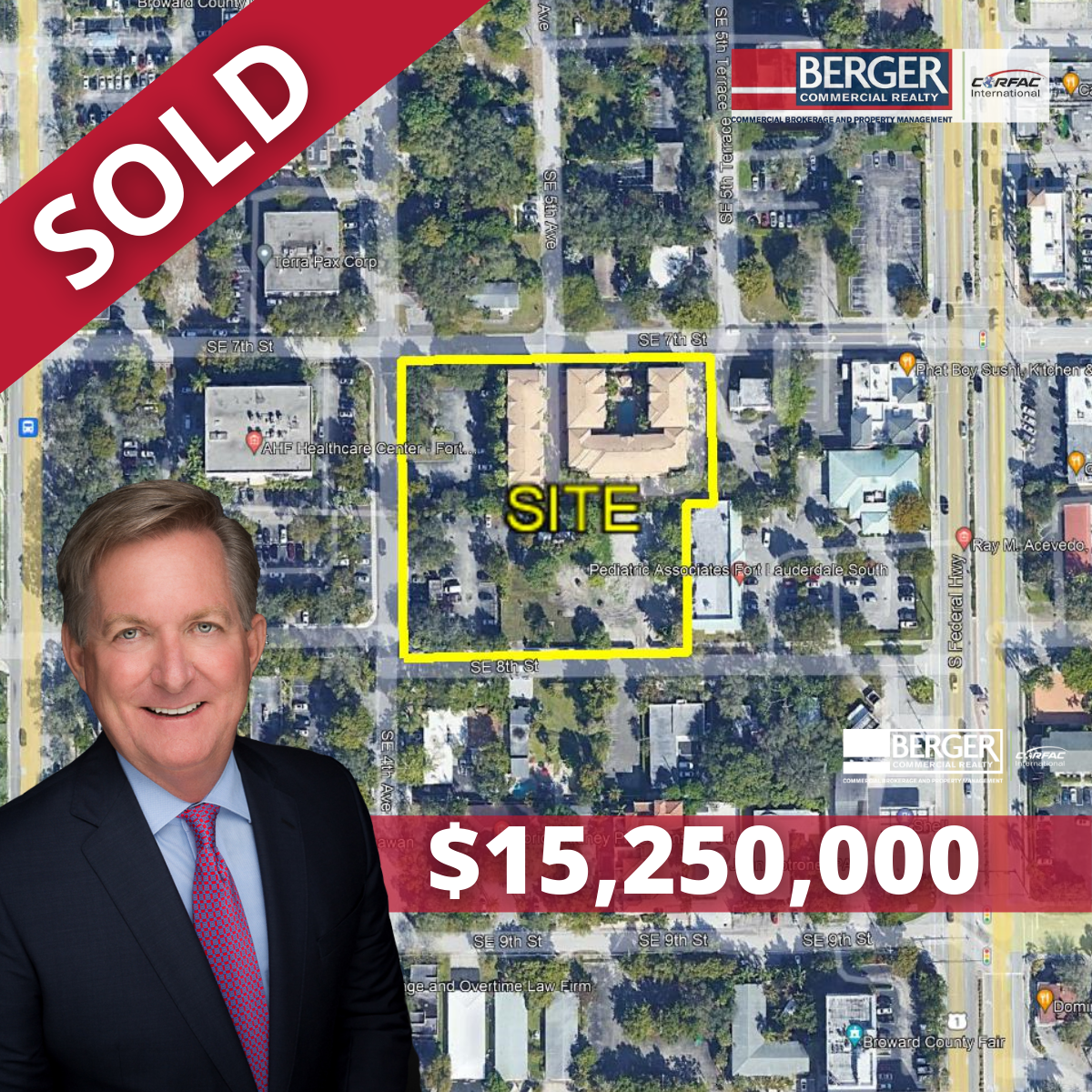 Berger Commercial Realty’s Steve Hyatt  Negotiates $15 Million Sale Of Fort Lauderdale Development Site