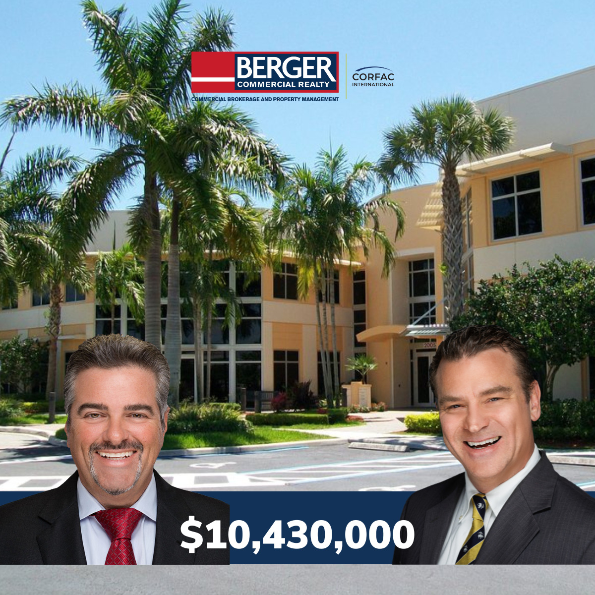 Berger Commercial Realty’s Brian Batchelder And Joseph Byrnes Rep Seller In West Palm Beach Office Sale